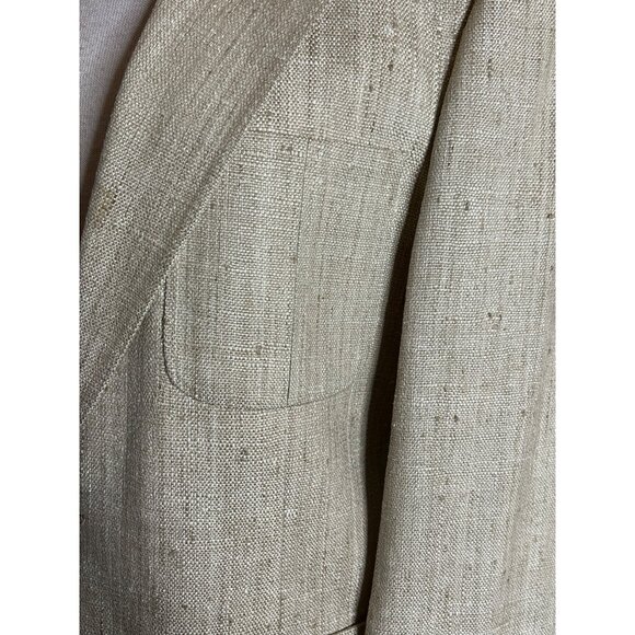 Vintage Di Mitri Men's Silk Blazer Jacket Beige 100% Pure Silk Two-Button Size M - Picture 13 of 16